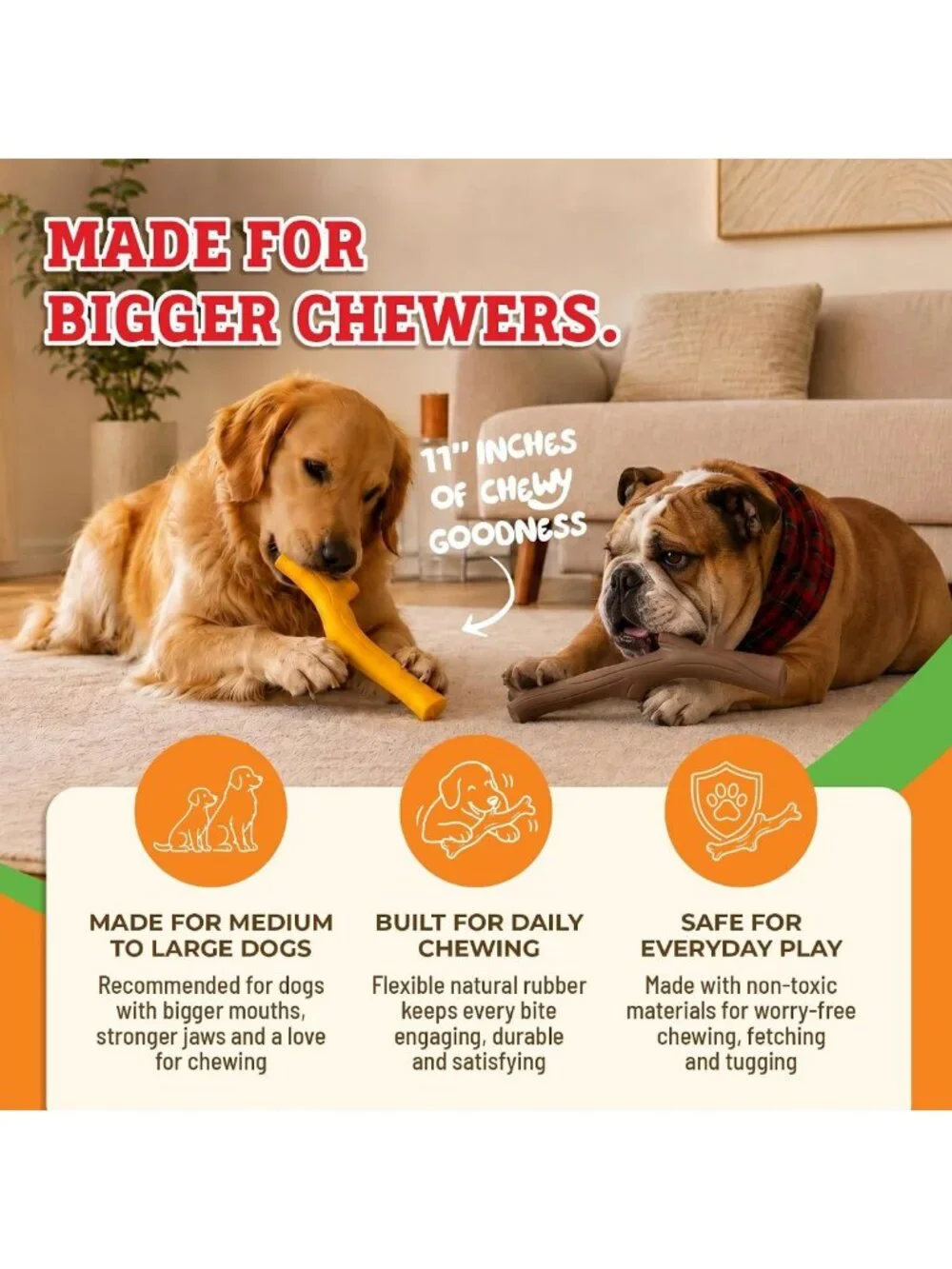Durable Chicken Flavored Dog Chew Toy for Aggressive Chewers - Perfect for
